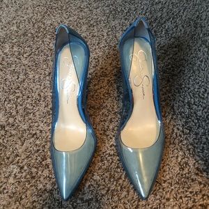 Jessica Simpson Clear with blue heel